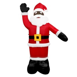 Chironal Inflatable 8 Feet Black Santa Claus Merry Christmas Holiday Outdoor Indoor Decoration (6 Feet)