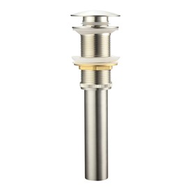 Purelux Bathroom Pop up Sink Drain Without Overflow, Fits 1-3/4" Lavatory Vessel Sink Brushed Nickel Finish