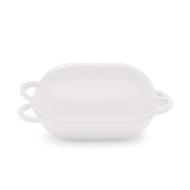 ROSSALLINI Signature Enameled Cast Iron Sourdough Bread Oven | Non-Stick with Tight Fitting Lid for Perfect Baking and Bread Making | 2QT Oval Oven With Lid [White]