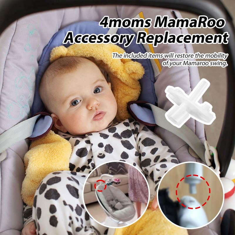 Mobile Connector Replacement for 4moms Mamaroo, Toy Pole Bar Conversion