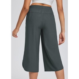 BALEAF Women's Capri Pants Wide Leg Plus Size UPF50+ Lightweight Quick Dry Pants Casual Loose Sweatpants Hiking Walking Grey M