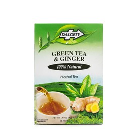 Dalgety Green Tea & Ginger Herbal Infusion – 6x40g Cartons (Total 108 Teabags) - 100% Natural, Caffeine Free Tea –Packed with Unique Health Benefits (6 Pack)