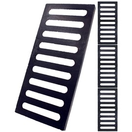 DuuMuut Cast Iron Drain Grate, 17x8 Outdoor Drain Cover, 4 Pcs Sewer Grate B Class, Durable Heavy Duty Channel Grate, Black Rectangle Drainage Grate for Driveway, Concrete, Yard, Garage