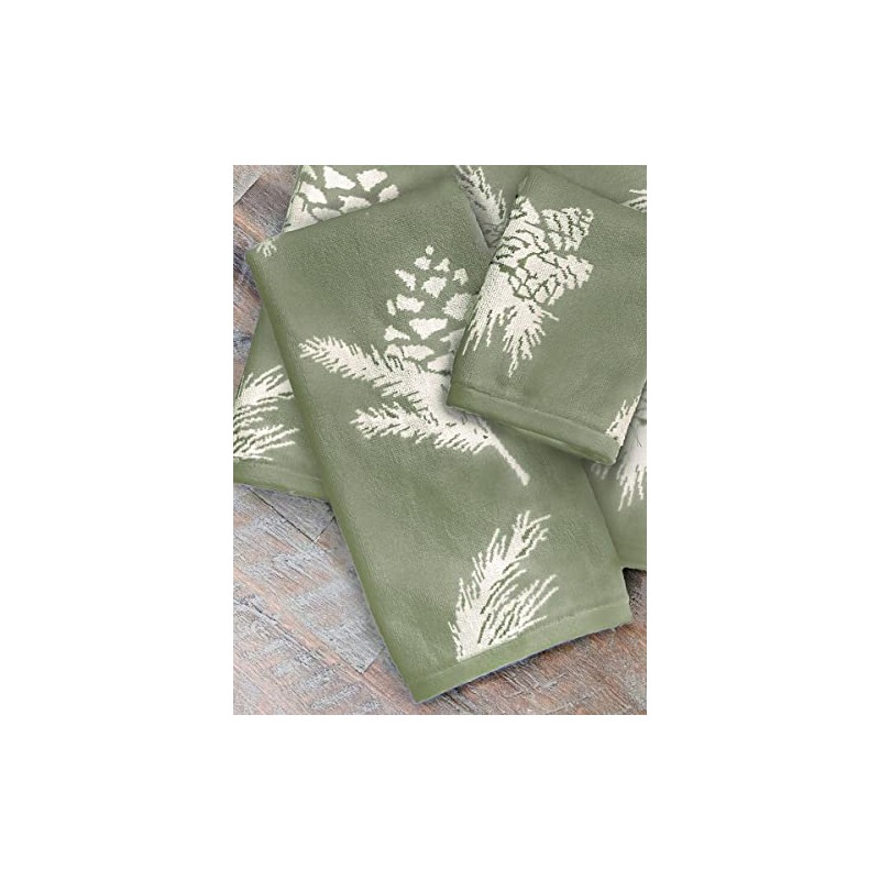 BLACK FOREST DECOR Sage Pinecones Hand Towel