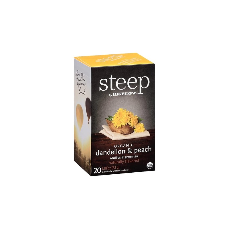 Bigelow 17715 Steep Tea, Dandelion & Peach, 1.18 Oz Tea