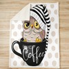 Owl Sherpa Throw Blanket Kids Cute Kawaii Cup Owl Fleece