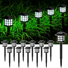 SOLPEX Solar Outdoor Lights, 12 Pack Path Lights, Walkway Light Outdoor, Garden Pathway Waterproof for Garden, Yard, Landscape and Driveway(Cold White)