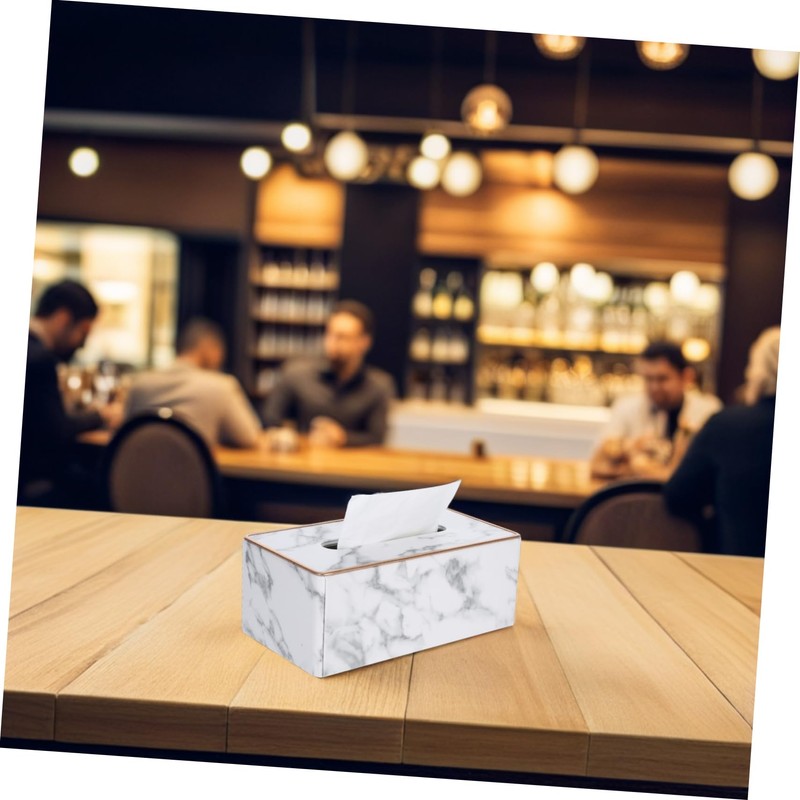 Ciieeo Elegant Marble Tissue Box Desktop Tissue Dispenser Decorative Home