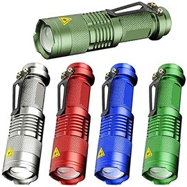 Linterna LED de 3 modos para acampar, senderismo, emergencia, color (paquete de 5)                                                                    