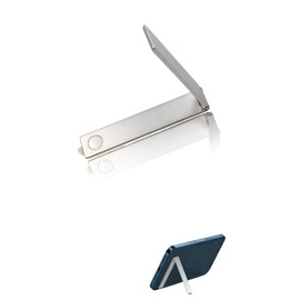 Ultra-Thin Invisible Phone Stand Desktop Back Sticker, Metal Foldable One-Word Support Frame, Multi-Functional Portable Holder(Silver)