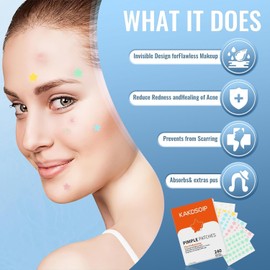 Parches para Acne,272 Piezas Parches para Espinillas,Parches para espinillas estrellas-para Prevenir Cubrir el Acné, Lindos parches para acné con hidrocoloide Adecuado para el cuidado de la piel (A)