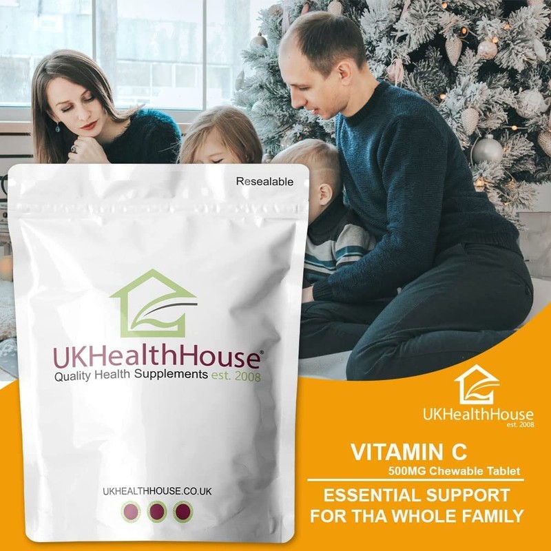 UKHealthHouse Vitamin C 500mg Chewable Veg Tablets Immune Support Orange