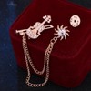 tanxuan Violin Pin Badge Brooch Crystal Rhinestone Metal Chain Tassel
