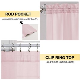 OVZME Blush Pink Sheer Curtains 84 Inches Long 2 Panels - Soft Light Filtering Window Sheer Panels for Living Room/Bedroom, Top Dual Rod Pocket, 1 Pair, Each 42Wx84L Inches