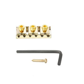 MECCANIXITY Metal Guitar String Locking Nut Electric Guitar Tremolo Bridge Lock 42mm Gold for Electric Guitar Replacement Parts