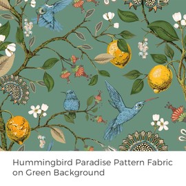 Drapenova Vintage Boho Floral Pinch Pleated Curtains 84 Inch for Living Room Sage Green Lemon Hummingbird Patterned French Country Drapes for Bedroom Botanical Woodland Jungle Blackout Drapes 2 Panels