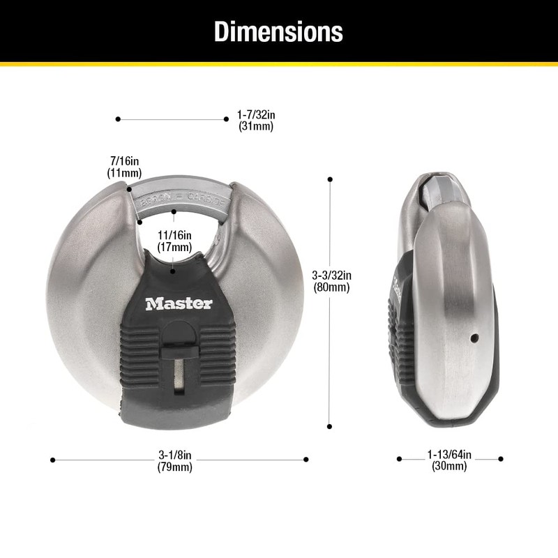 Master Lock M50XD Magnum Heavy Duty Stainless Steel Discus Padlock