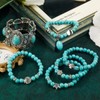 LETAJOY Turquoise Bracelet for Women,Healing Crystal Stone Stretch Round Bead