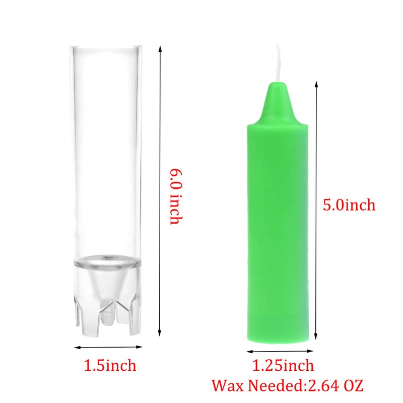 MILIVIXAY 1PC Pillar Candle Mold-Dia:1.5 inch,Height:6.0 inch - 30 ft.