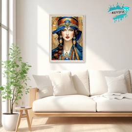 KEYIFA 5D Diamond Painting Vintage Lady Diamond Art Kits for Adults, Round Full Drill Vintage Diamond Painting Kit with Tools for Beginner, DIY Gems Art Craft for Home Wall Decor 30x40cm