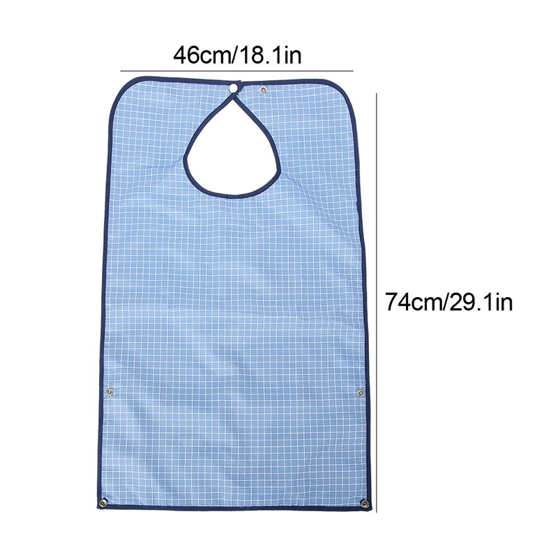 Adult Waterproof Mealtime Bib Double Layer Elder Dinning Clothes Protector