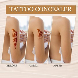 Tattoo Cover Up Makeup Waterproof,2 Colors Tattoo Concealer,Suitable for Tattoo,Scars,Spots for All Skin Types,Long Lasting,Color Adjustable