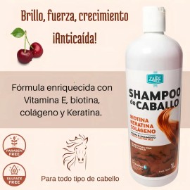 Shampoo Zaire Anticaída y para Crecimiento con Biotina, Keratina y colágeno
