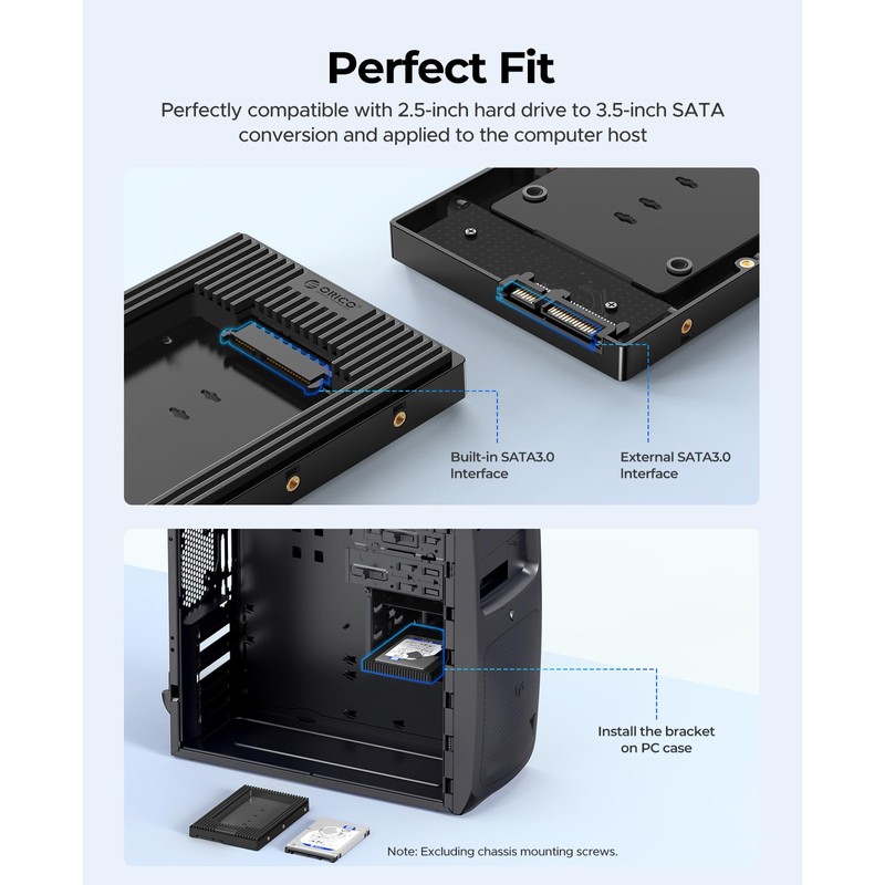 ORICO 2.5 3.5 Converter Mounter, 2.5" HDD/SSD to 3.5" Size