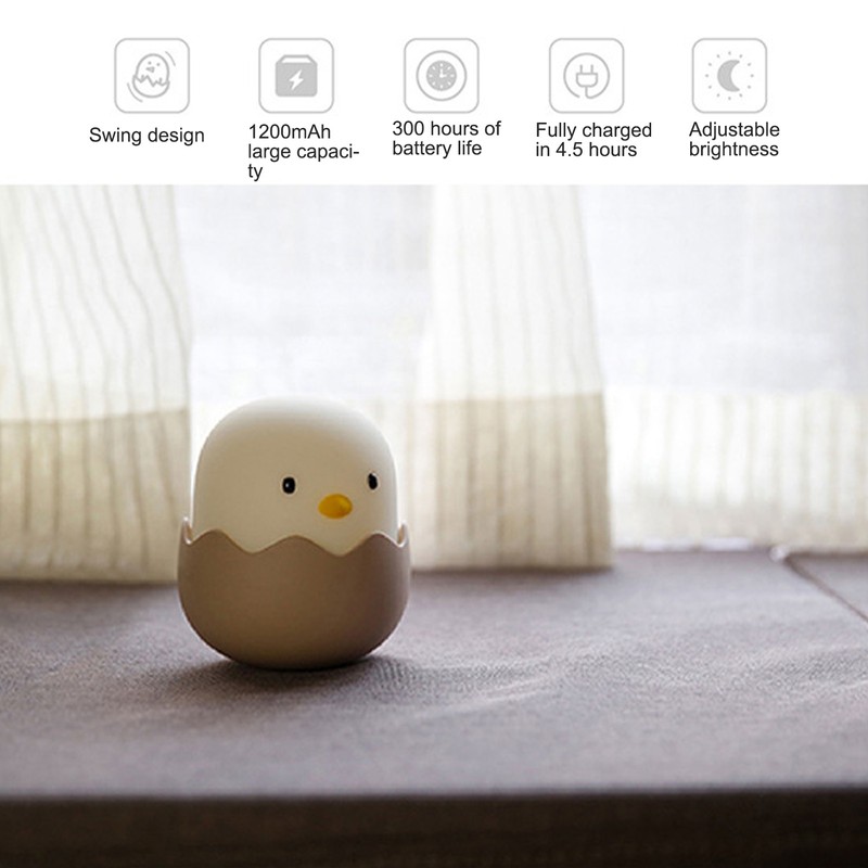 Night Light Eggshell Chicken 3 Dimensional Cute Silicone Household Bedside