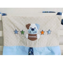 CribMATE Blue Dog Nursery Diaper Stacker Sport Puppy Diaper Hanging Bag (Blue Sport puppy)