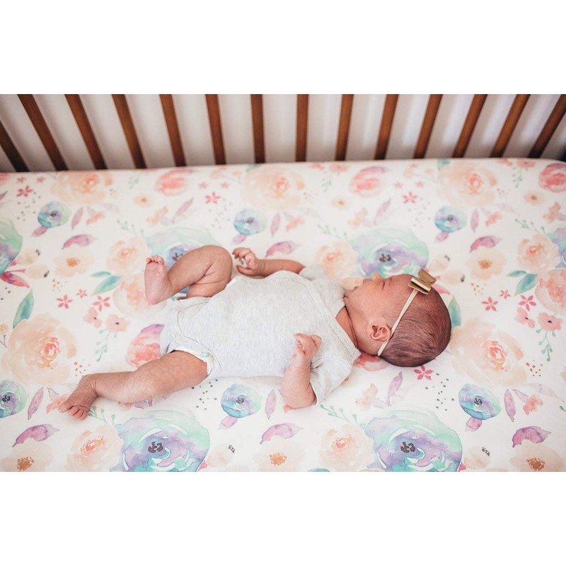 Copper Pearl Premium Fitted Knit Crib Sheet/Toddler Sheet"Bloom"