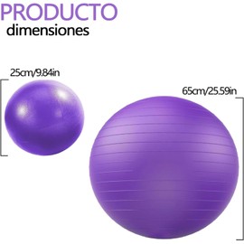 2pcs Pelota Pilates,Pelota Yoga Grande 65cm + Mini Ball 25cm de Embarazadas