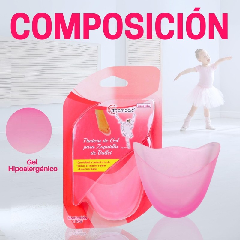 Orthomedic, Puntera de Gel para Zapatilla de Ballet, Rosa, Unitalla