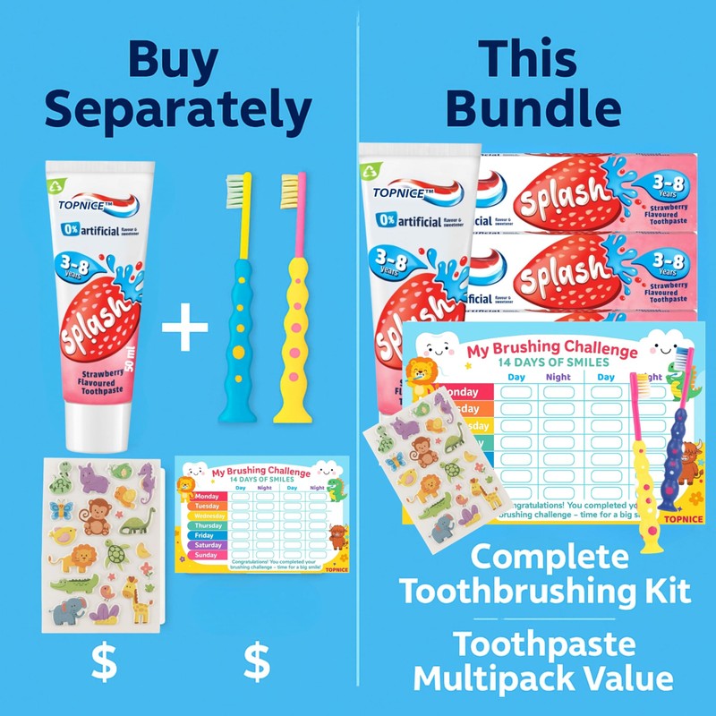 Kids Toothpaste Multi Pack Bundle - 4 x Splash Toothpaste