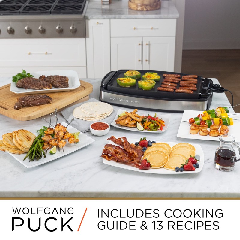 Wolfgang Puck XL Reversible Grill Griddle, Oversized Removable Cooking Plate,