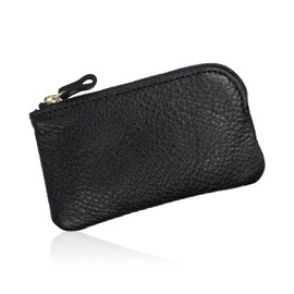 artigianoworks apo-12ns Coin Purse, Round Zipper, Cowhide Leather, Nume Leather, Himeji Leather, Made in Japan, Black