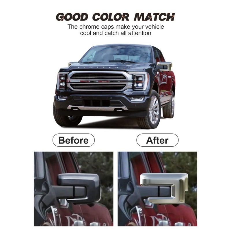 F150 Mirror Caps Compatible With Ford F150 2021 2022 2023