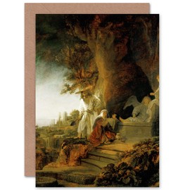Rembrandt Christ And St Mary Magdalen At The Tomb Fine Art Greeting Card Plus Envelope Blank Inside