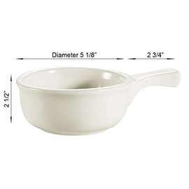 Onion Soup Crock with Handle ~ Stoneware - Set of (4) (Ivory)