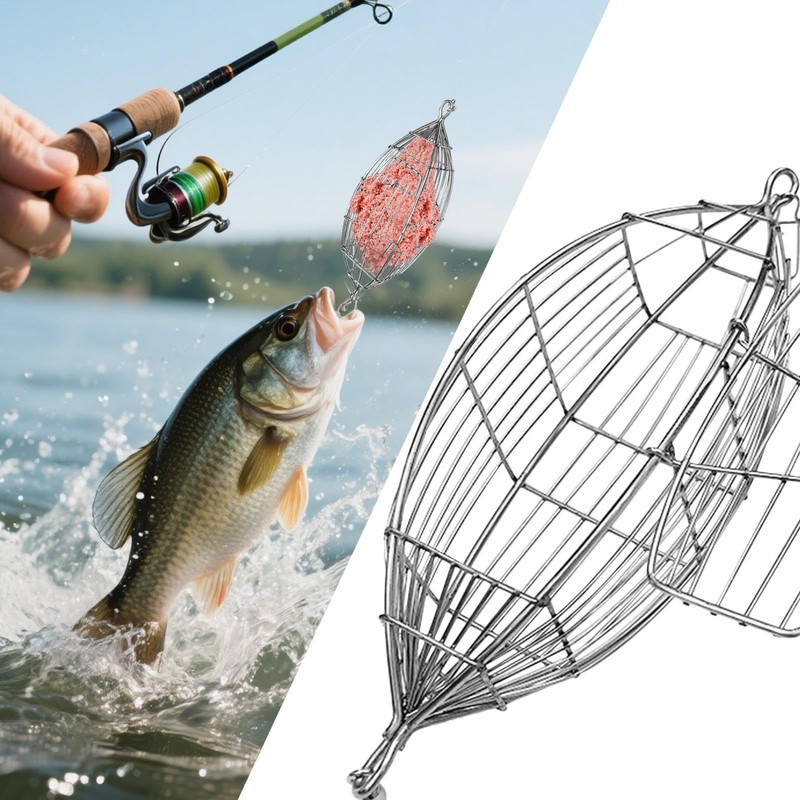 Crawfish Trap Bait,Cage for Shrimp - Stainless Steel Portable Basket