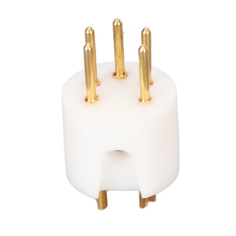 5 Pin Turntable Plug Connector Red Copper Gold Plating Nickel