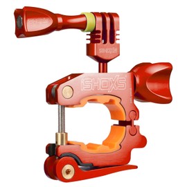 iSHOXS ProMount Action Cam Bicycle Handlebar Mount Professional Aluminium Holder Suitable for GoPro Hero and Compatible Cameras Tube Diameter 20-40 mm Red