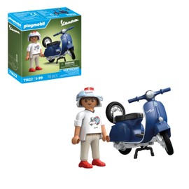 PLAYMOBIL Cars 71622 1969 Vespa 150 Sprint Veloce, Blue, Faithful Model for Collectors and Fans Includes Versatile Accessories and Removable Spare Wheel