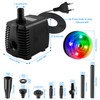 NATPOW Outdoor Fountain Pump with LED, RGB Pond Pump for