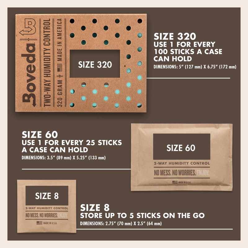 Boveda 72% Two-Way Humidity Control Packs For Wood Humidifier Boxes