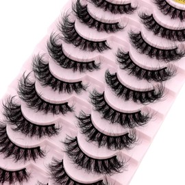 HBZGTLAD New 10 Pairs Natural Thick False Eyelashes Fake Lashes Long Makeup 3d Mink Lashes Extension Eyelash Mink Eyelashes for Beauty (DA-05)