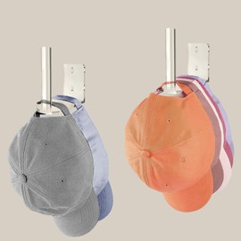 YAWSOUP Hat Organizer Rack for Wall,Hat Holder for Baseball Caps,Adhesive Hat Holder Storage Organizer Suitable for Door,Bedroom,Closet,Clear Hat Rack 2 Pack