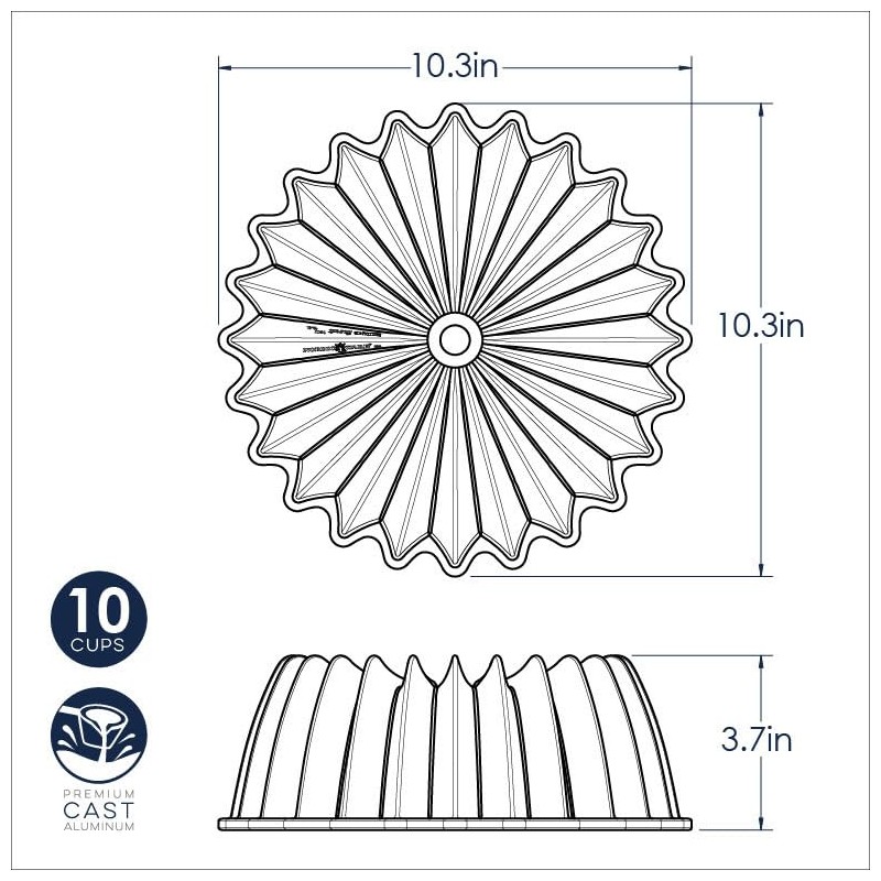 Nordic Ware Brilliance Bundt, 10 Cup, Gold