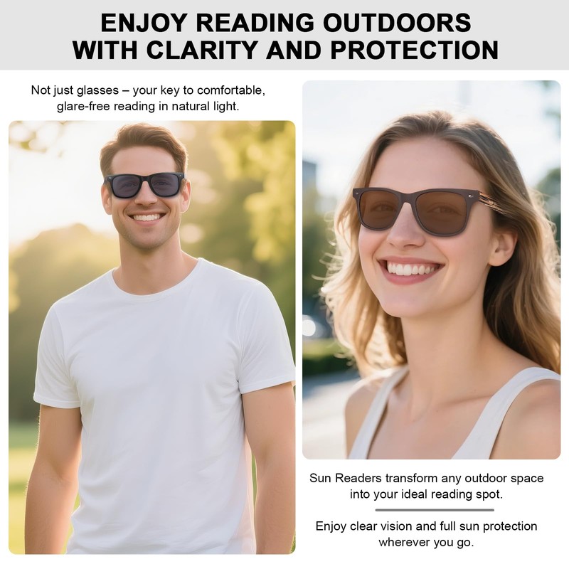 LADEESSE 3 Pack Reading Sunglasses for Men, UV400 Sun Readers