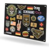 Patch Wall in Black with Metal Eyelets, Velcro Patch Display